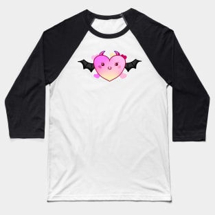 Demonic heart with bat wings Baseball T-Shirt